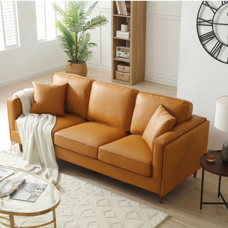 Tan pleather couch discount